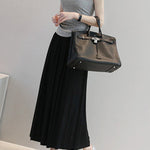 Casual Solid Color Elasticity Waist Pleated Skirts