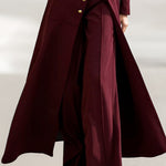 High Waisted Wide Leg Pleated Solid Color Pants Trousers