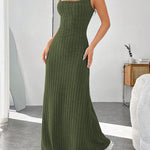 A-Line Loose Solid Color Spaghetti-Neck Maxi Dresses