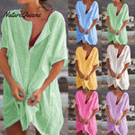 Summer Cotton Loose Short Dresses  Casual Women's  shirt