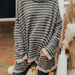 PERFECT TIMING STRIPE POCKETED TUNIC SWEATER