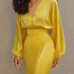 Long Sleeves Loose Buttoned Solid Color V-Neck Blouses&Shirts Tops