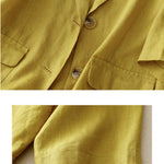 All-match casual button-down cotton linen jacket