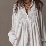 Retro-style Lace Irregular Hem Long-sleeved Mini Dress