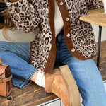 Fashion Leopard Loose Loose Cashmere Warm Jacket