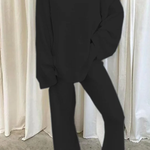 Comfortable Solid Color V-neck Daily Two-piece Set