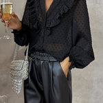 BLACK PLUMETI BLOUSE