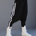 Loose Striped Empire Harem Pants