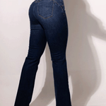 Fashion Elastic Waist High Waist Stretch Slim Flared Hip Lift Jeans