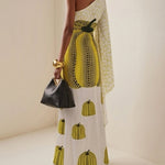Long Sleeves Loose Asymmetric Printed One-Shoulder Maxi Dresses