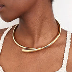 Fashionable Simple Metal Geometric Ring Glossy Collar