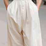 Sleeveless Button-Front Jumpsuit With Drawstring Waist