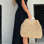 My Treasure Kimono Sleeve Pocketed Smoke Detail Slit Maxi Dress