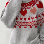 Women's Casual Round Neck Long-Sleeved Printed Sweater