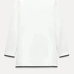 Take My Chances Contrast Trim Gold Button Long Sleeve Loose Jacket