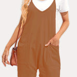 Zip pocket suspenders jumpsuit