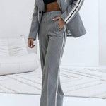 Easy Street Sporty Patchwork Elastic Waist Pocketed Loose Pants