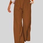 High Waist Wide Leg Pants with Pockets