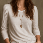Basic Soft Ivory Everyday Long Sleeve T-shirt