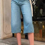 High Waist Denim Shorts with Pockets