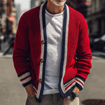 Men's Retro Casual Striped Knit Button Cardigan