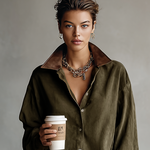 Women's Simple Loose Leather Lapel Spliced Suede Mini Dress