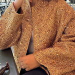 Sequined small stand collar jacket