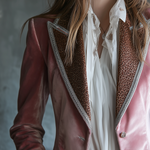 Vintage Eco-friendly Velvet Leopard Collar Jacket