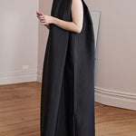 Loose Solid Color High Neck Maxi Dresses