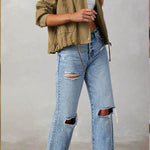 Brushed plaid lapel multi-button two-pocket midi jacket