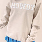 Gray HOWDY Drop Shoulder Graphic Sweatshirt
