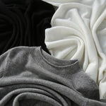 Simple Solid Color Round-Neck Short Sleeves Sweater