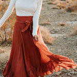 High waist irregular splicing all-match casual skirt