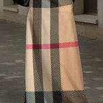 High Waisted Loose Printed Split-Joint Striped Long Skirts Skirts