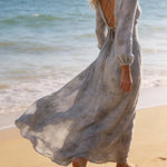 Women'S Casual V-Neck Beach Vacation Dress