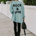 Drop Shoulder Open Front Knit Oversized Sweater Cardigan