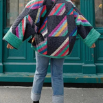 Fashion Printed Patchwork Cotton Cardigan Jacket