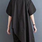 Irregular Clipping Solid Color Lapel Shirts Tops
