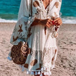 Fashionable and charming deep V-neck dress