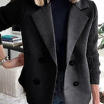 Knitted sleeve double-breasted suit jacket