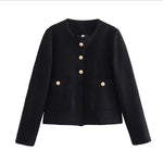 Solid Color Textured Casual Style Top Jacket