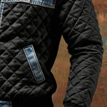 Eryk | Black Quilted Jacket Featuring Denim Accents