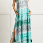 SLEEVELESS COLORFUL PRINTING MAXI DRESS