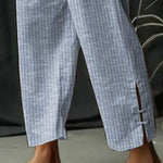 Classic Striped With Pocket Lace-Up Split Trousers