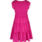 Loose Sleeveless Ruffle Trim Solid Color Split-Joint Deep V-Neck Mini Dresses