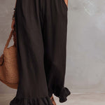 Vintage V-neck Ruffled Lace Jumpsuit
