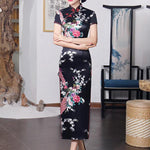 Floral Printed Split-Side Long Cheongsams