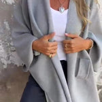 Solid Color Loose V-neck Shawl Cape Jacket