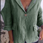 Cotton and Linen Casual Lapel Single-button Thin Coat (Buy 2 Free Shipping)