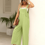 Women's Summer Cotton Linen Overalls â€?Adjustable & Relaxed Fit Jumpsuit